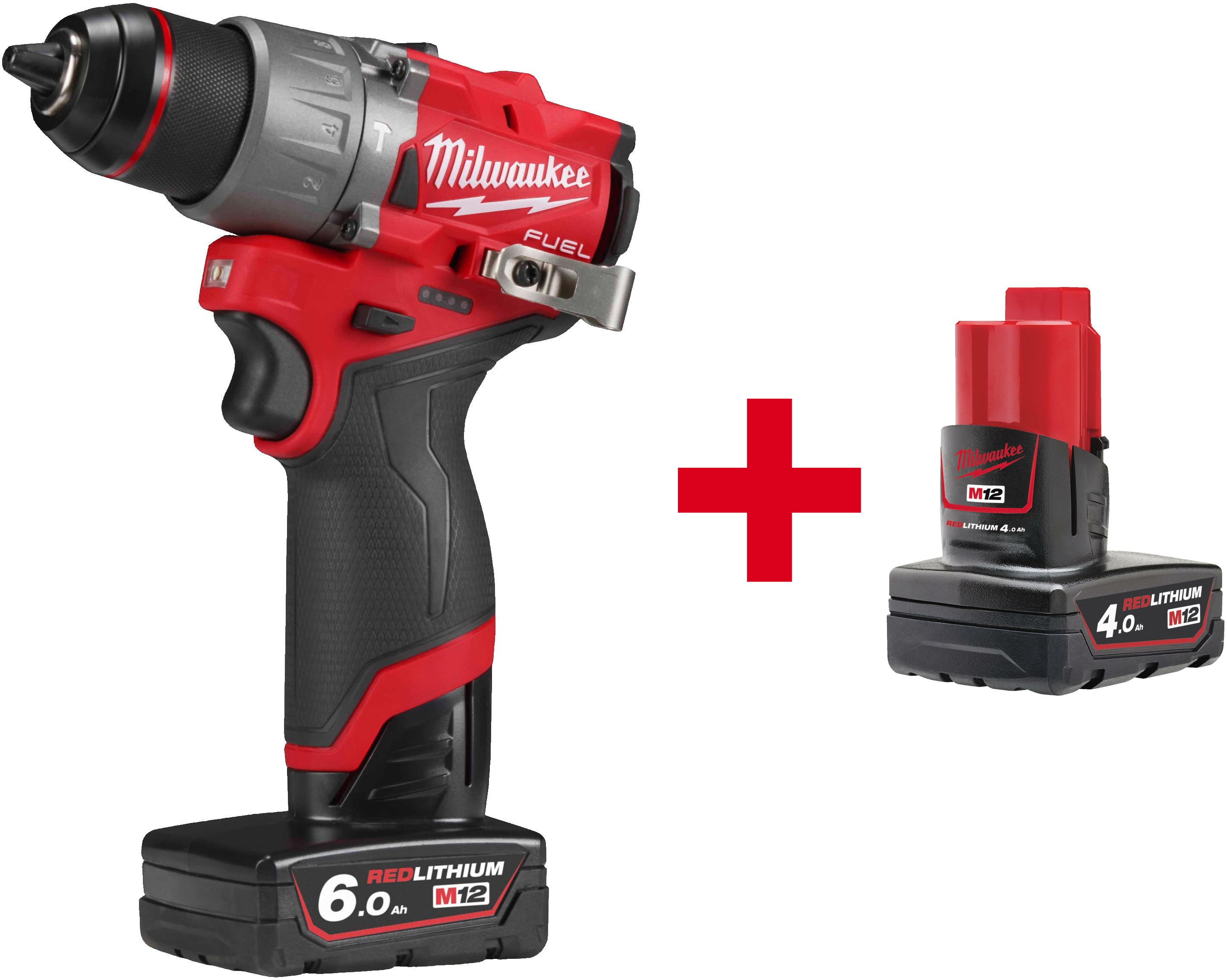 MILWAUKEE M12 FPD2-602X FUEL accu-klopboorschroefmachine in HD Box (2x 6,0Ah accu+ lader) - 4933479870