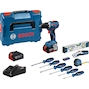 BOSCH GSR 18V-65 accu-schroefboormachine + 19-delige handgereedschapset in L-BOXX 136 (2x 5,0Ah accu + lader) - 0615A5007K