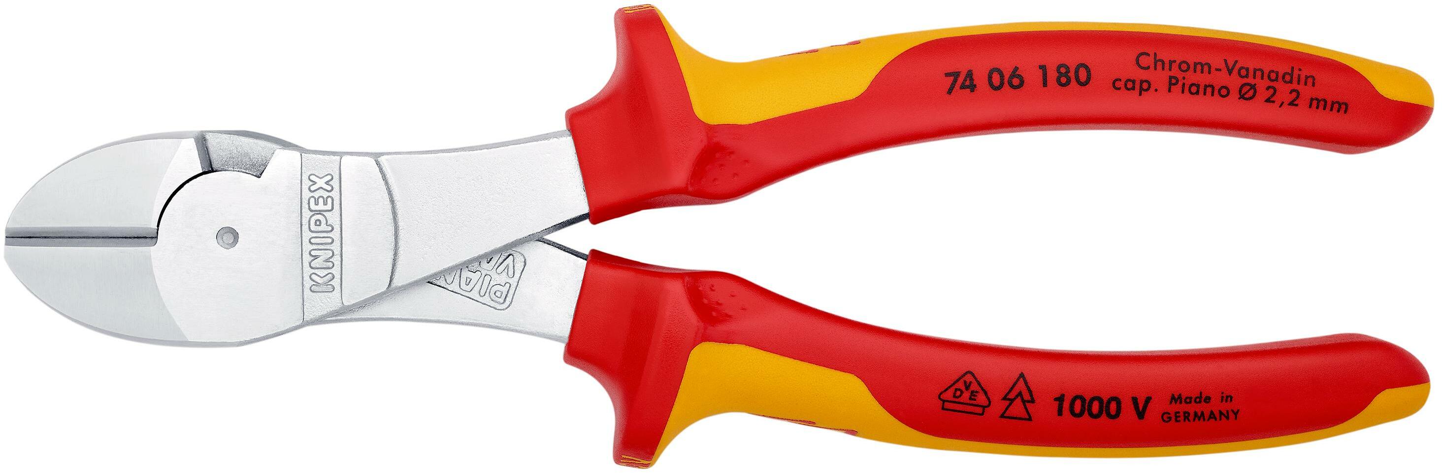 Pince Coupante Latérale KNIPEX Isolée 1000V - 180 Mm - Rouge/jaune - Neuf