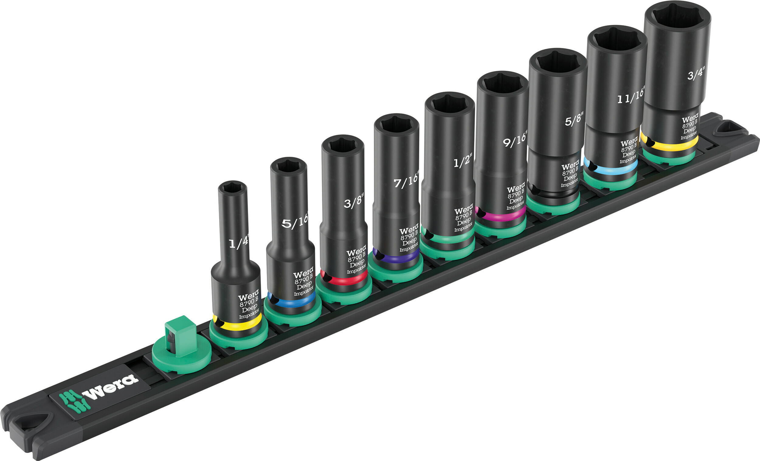 WERA 9661 cap-magnet strip B Impaktor Deep Imperial 1 socket set, 3/8