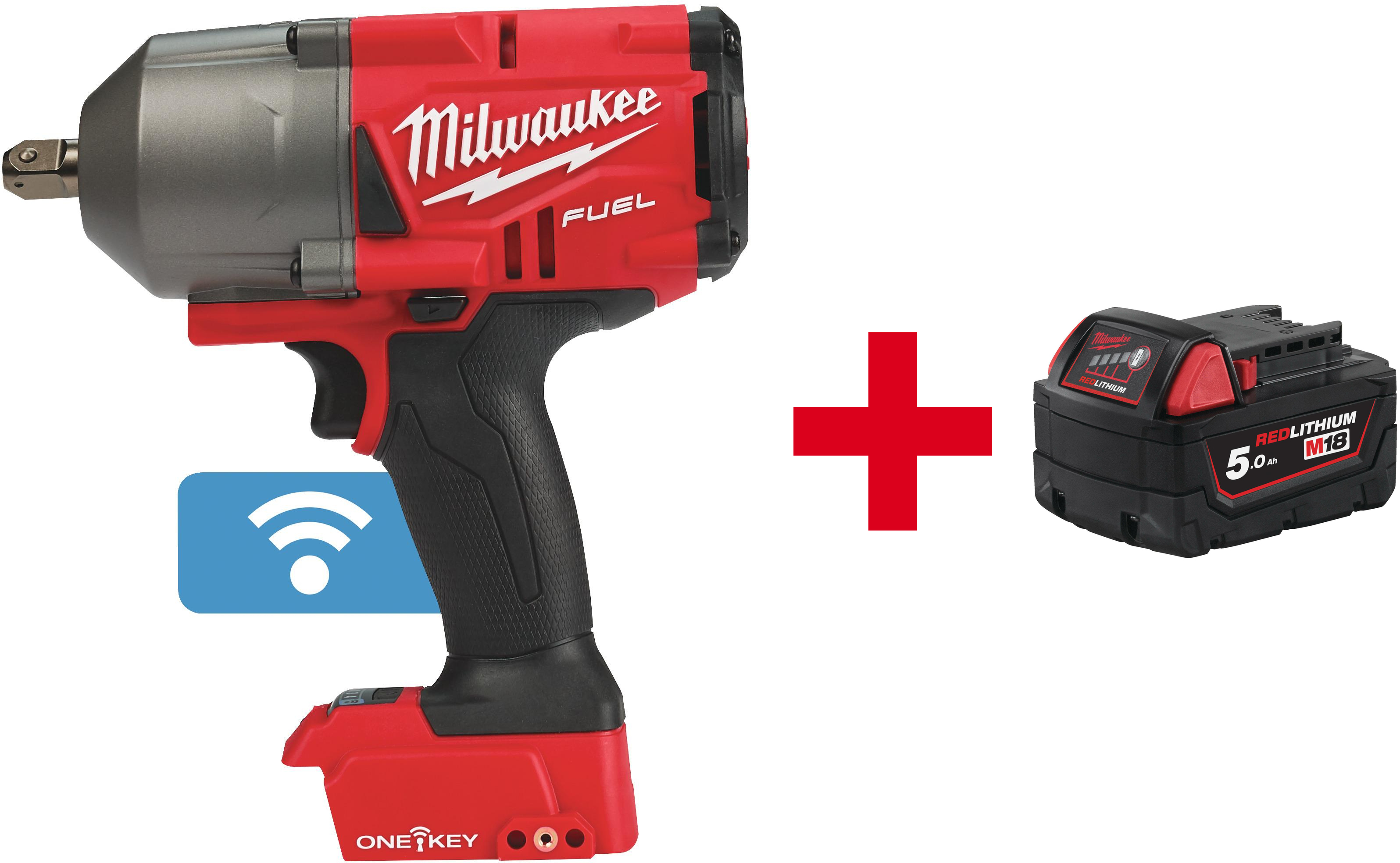 MILWAUKEE M18 ONEFHIWP12-0X Clé à chocs sans fil FUEL ONE-KEY 1/2" avec goupille de verrouillage à ressort en HD Box (sans batterie ni chargeur) - 4933459724