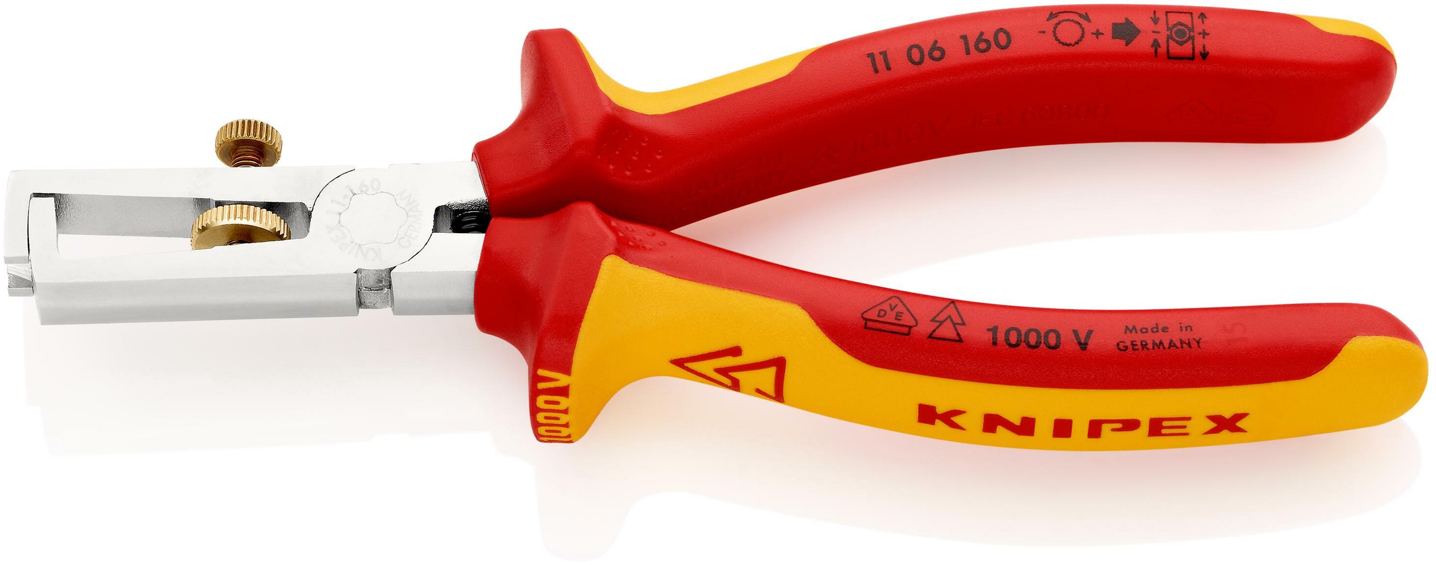 KNIPEX 13 76 200 ME Pince Électrique 5 En 1 Modèle Métrique Isolée VDE - 200 Mm Chromée, Dénudeur Multifonction Pour Électriciens