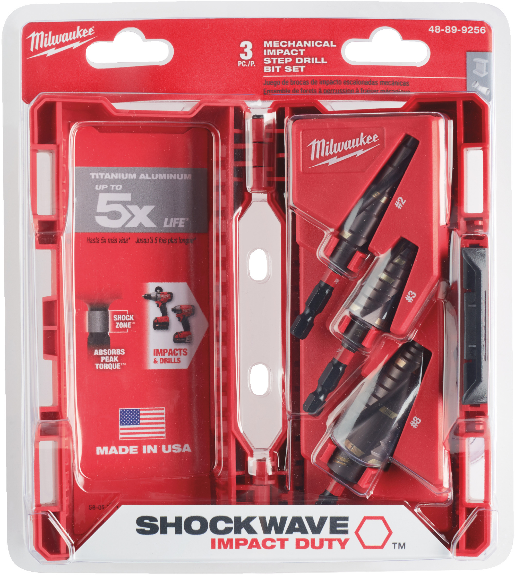 MILWAUKEE 48899266 SHOCKWAVE Impact Duty stappenborenset 3-delig | Klium.nl