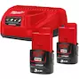 MILWAUKEE M12 NRG-302 kit de chargement de batterie (2x 3.0Ah batterie + C12 C chargeur) - 4933451902
