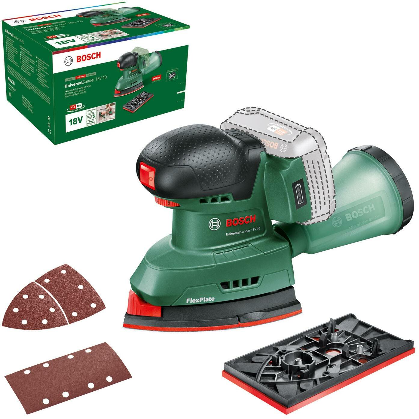 BOSCH UniversalSander 18V-10 accu-multischuurmachine met 2