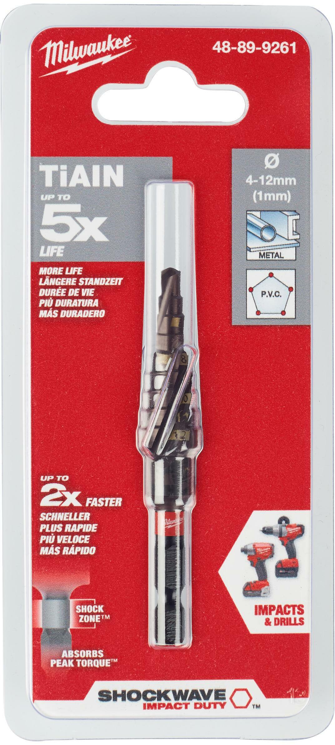 MILWAUKEE 48899261 SHOCKWAVE IMPACT DUTY stappenboor ShW 4-12 mm (9 ...