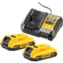 DEWALT DCB1104D2-QW 18V XR accu-laadset (2x 2,0Ah accu + multilader)