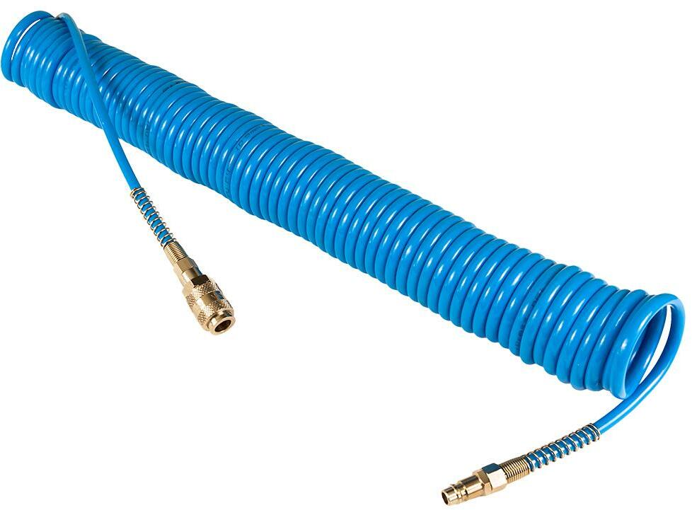 AIRPRESS 4304226 Spiraalslang Professioneel PU 1/4 Buitendraad 8 X 12 Mm 10 M 10 Bar Incl Koppelingen En Nippels 104710