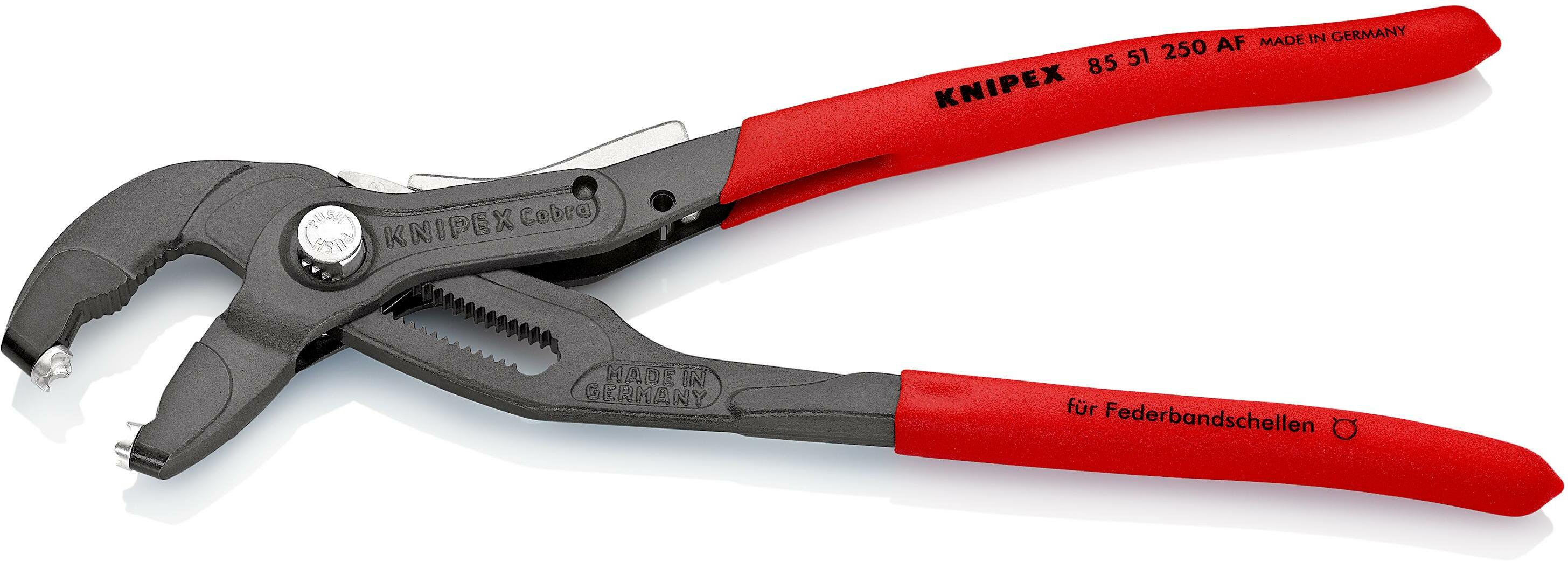 KNIPEX Bandveerklemtang met vastzetmechanisme met antslip kunststof bekleed 250 mm, 85 51 250 AF