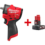 MILWAUKEE M12 FSCIWF38-0 FUEL accu-slagmoersleutel 3/8" met frictiering in kartonnen doos (zonder accu en lader) - 4933498969