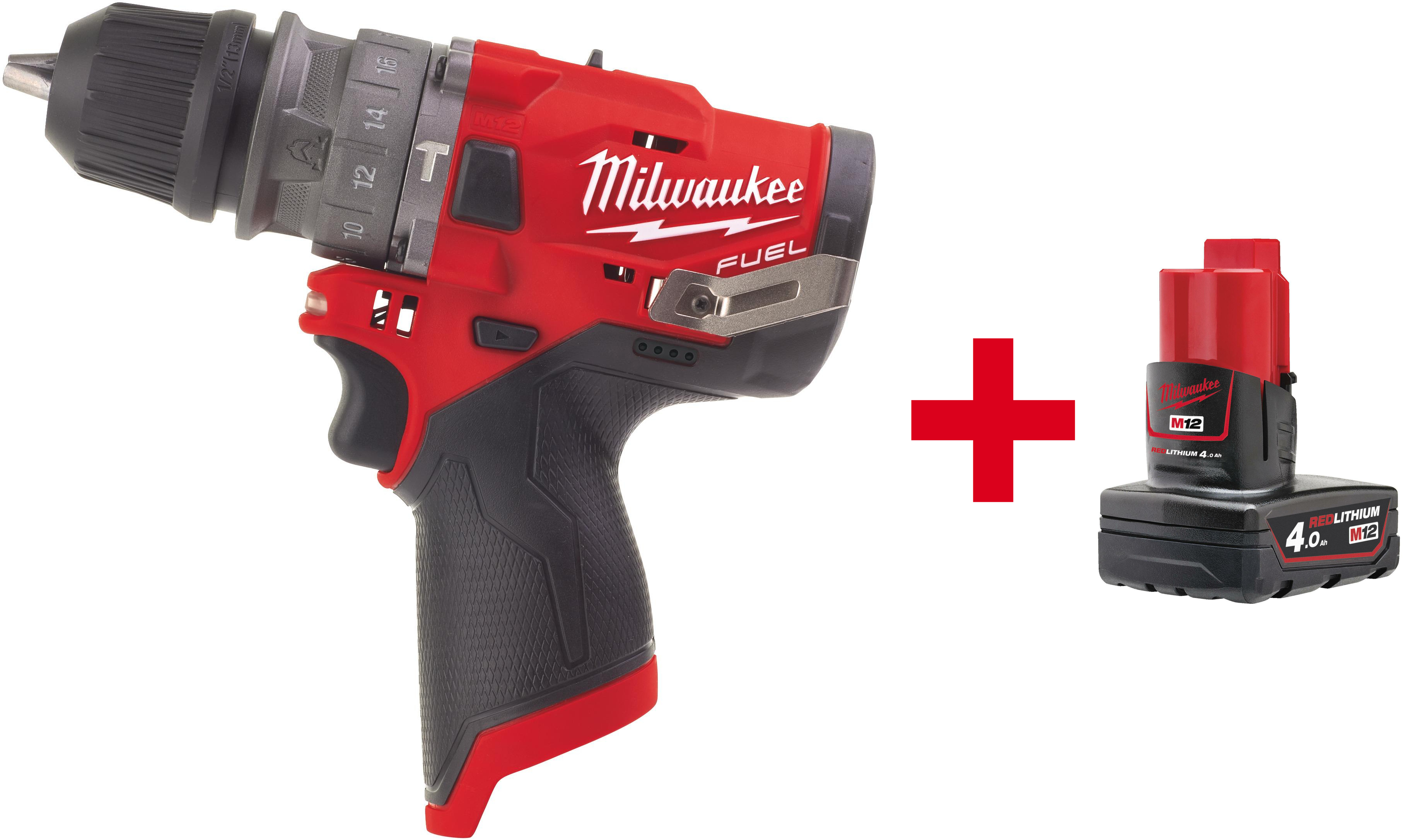 MILWAUKEE M12 FPDX-0 subcompacte accu-klopboorschroefmachine met verwisselbare kop in doos (zonder accu-en lader) - 4933464135