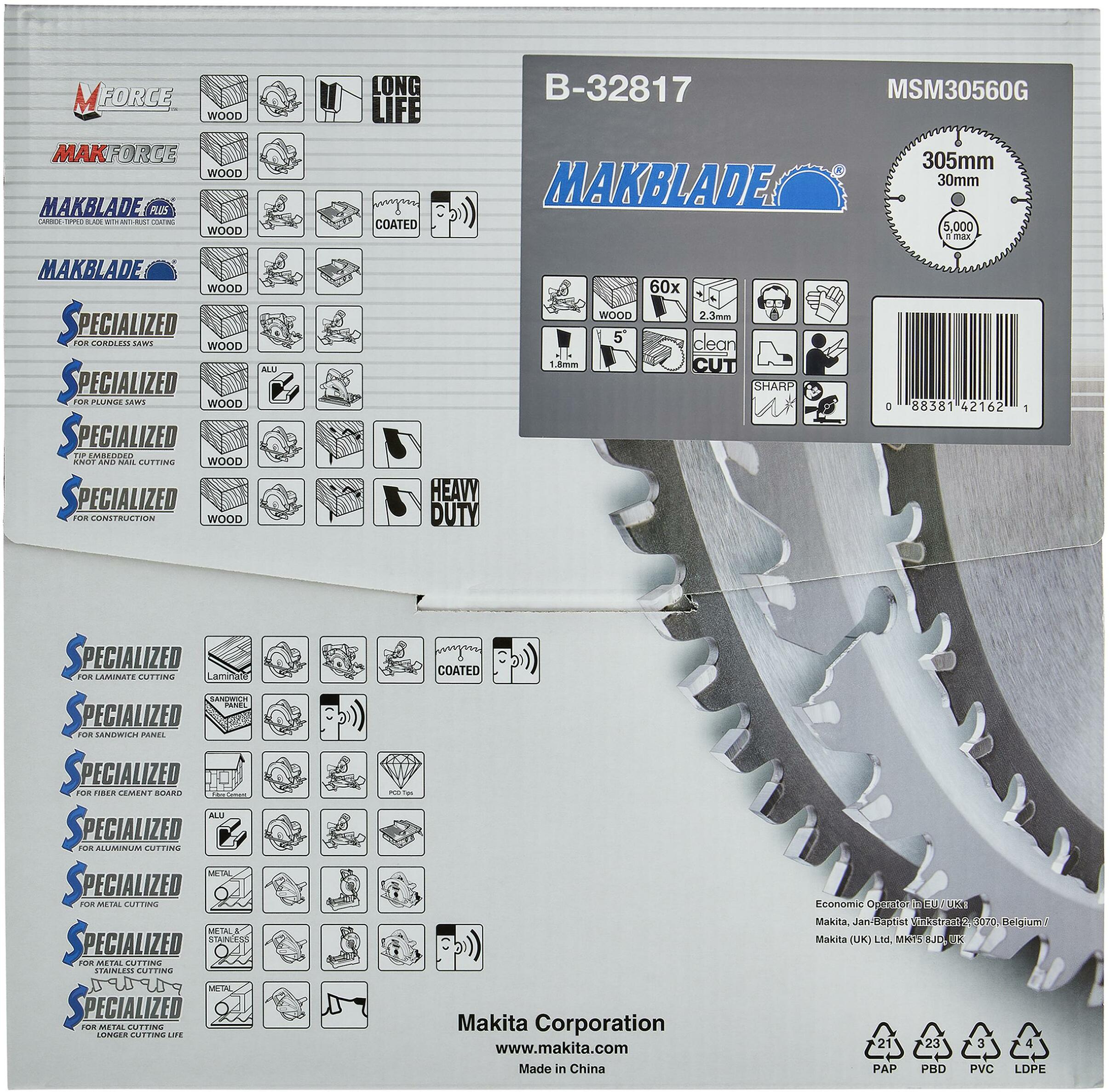 Makita B-32873 Makblade Afkortzaagblad - 260x30x2,3 - 100T - Hout
