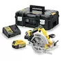DEWALT DCS570P2-QW 18V XR Brushless cirkelzaag 64mm 184mm in TSTAK (2x 5,0Ah accu + lader)