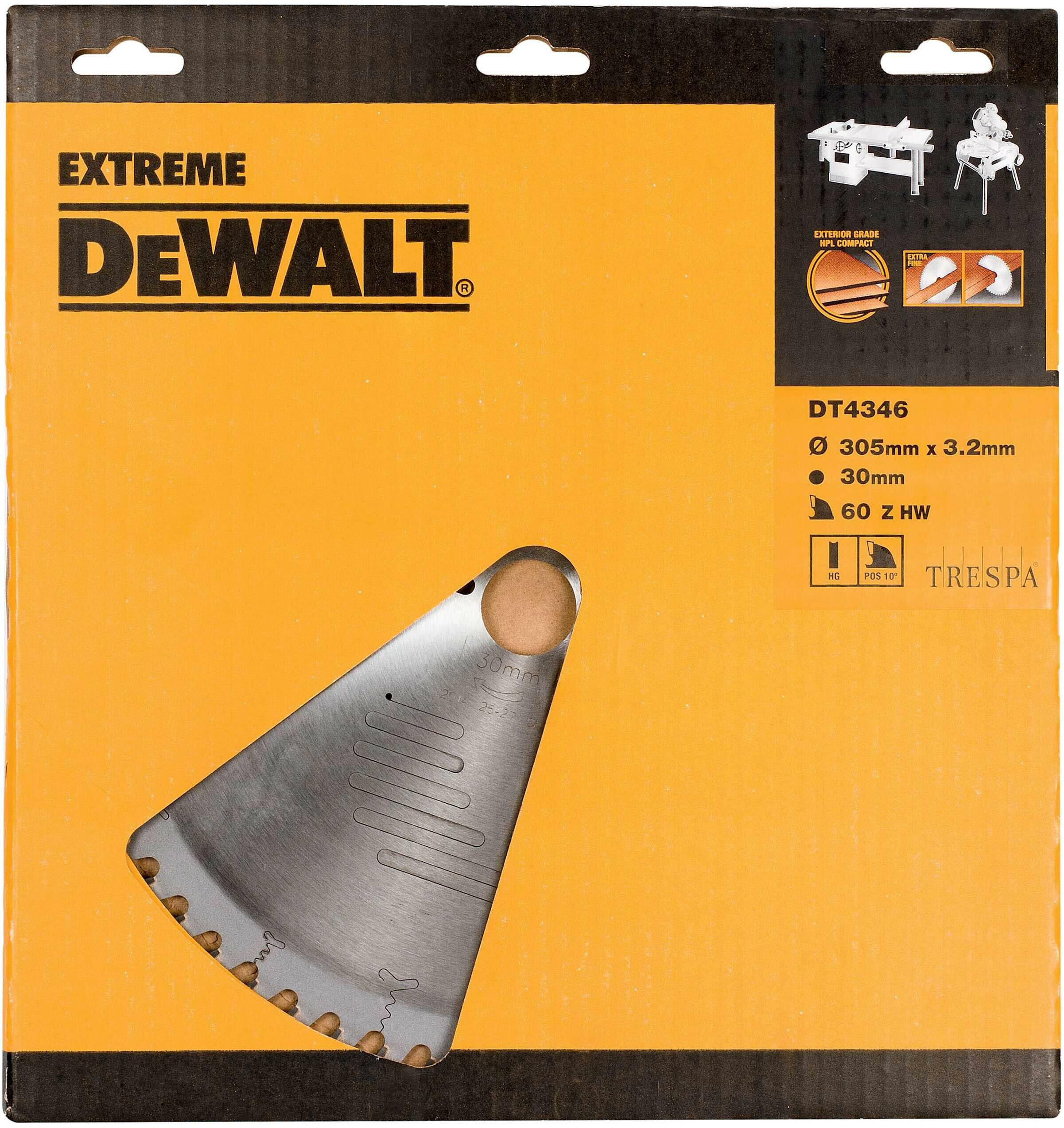 DEWALT DT4346-QZ cirkelzaagblad TRESPA 305x30x60T, HT, positief 5