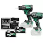 HIKOKI KC18DEWJZ Ensemble de machines sans fil 18V 2 pièces DS18DE + WR18DH en coffret HSC III (2x 5.0Ah MV batterie + chargeur rapide)