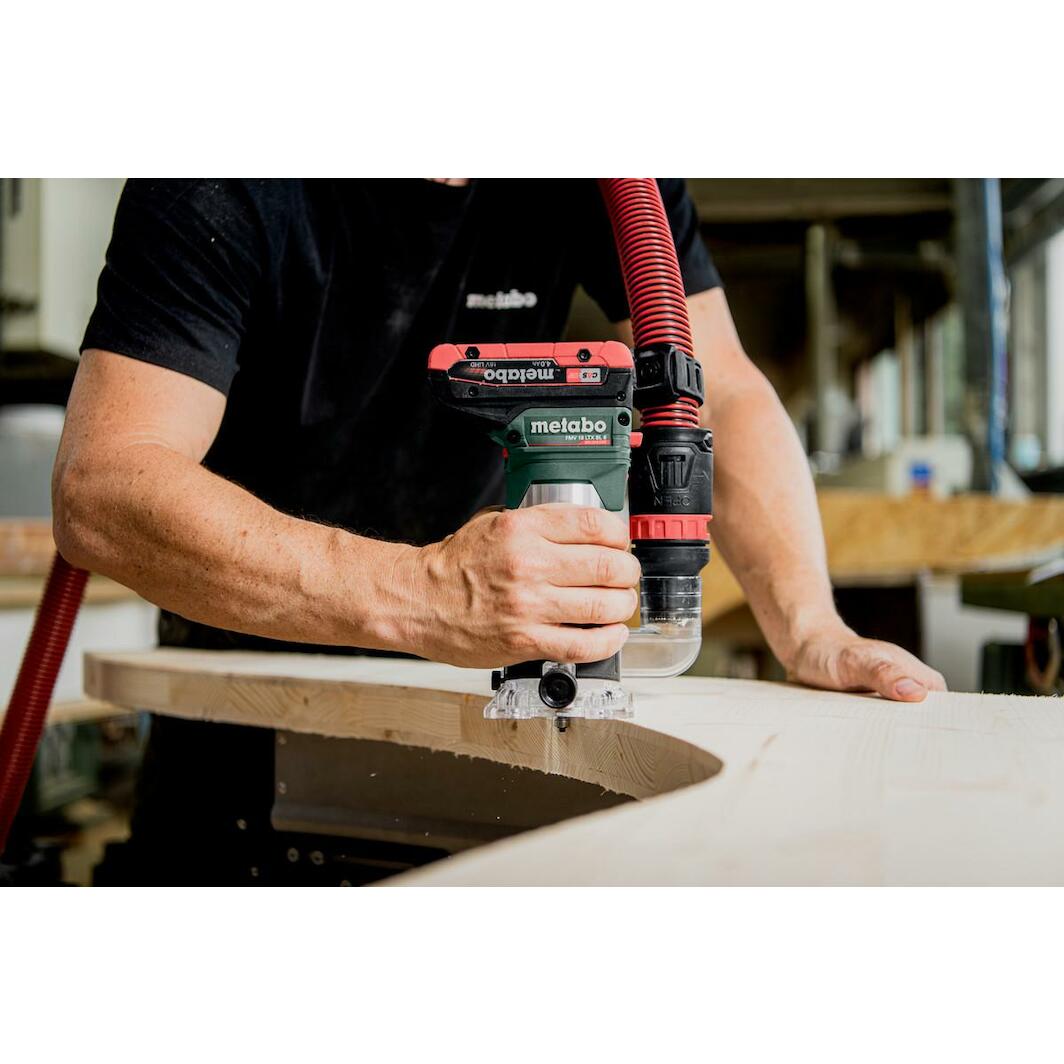 METABO FMV 18 LTX BL 8 18V cordless edge router with parallel guide in ...