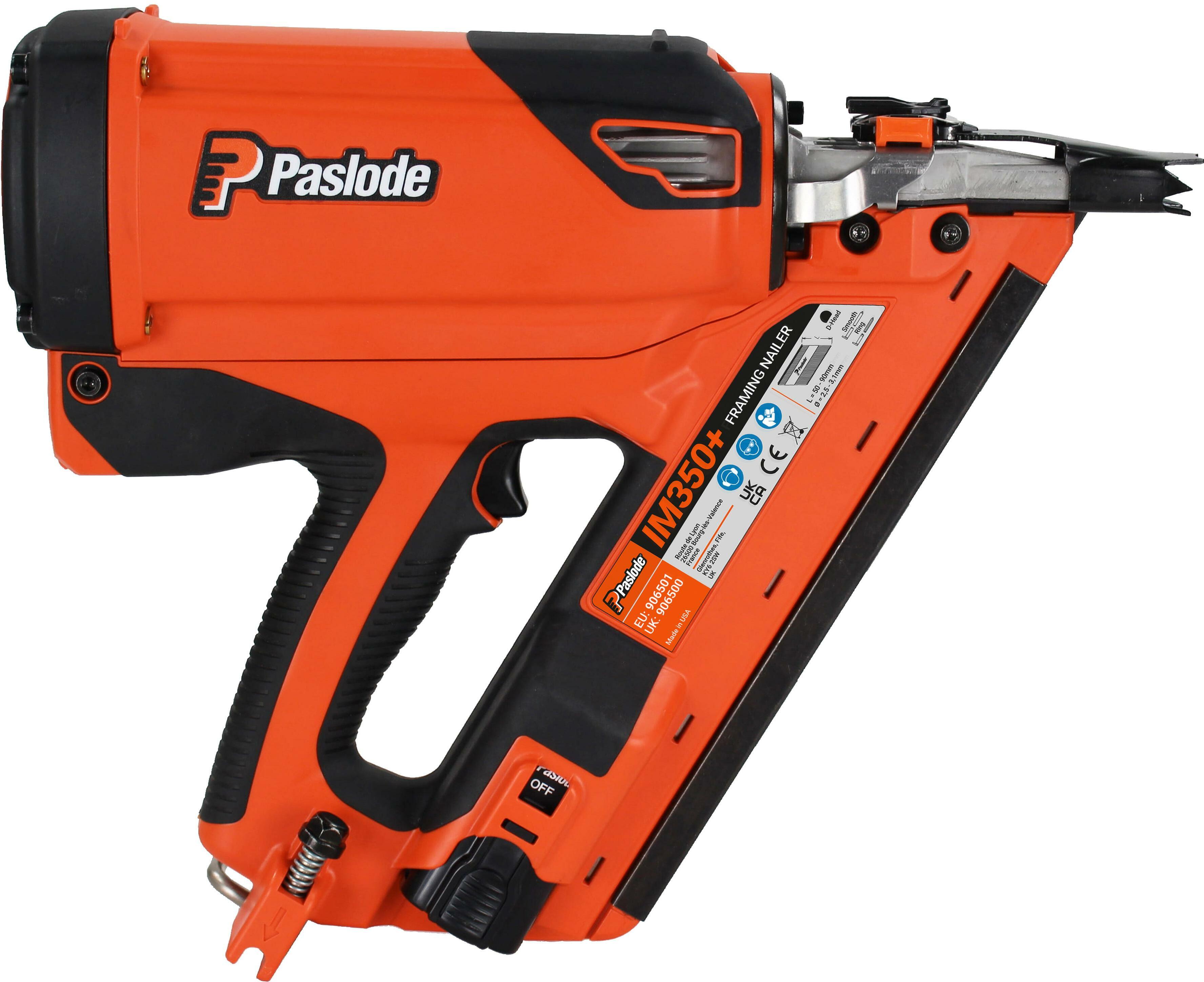 PASLODE IM350+ Lithium Pack cloueur à gaz avec 2 batteries