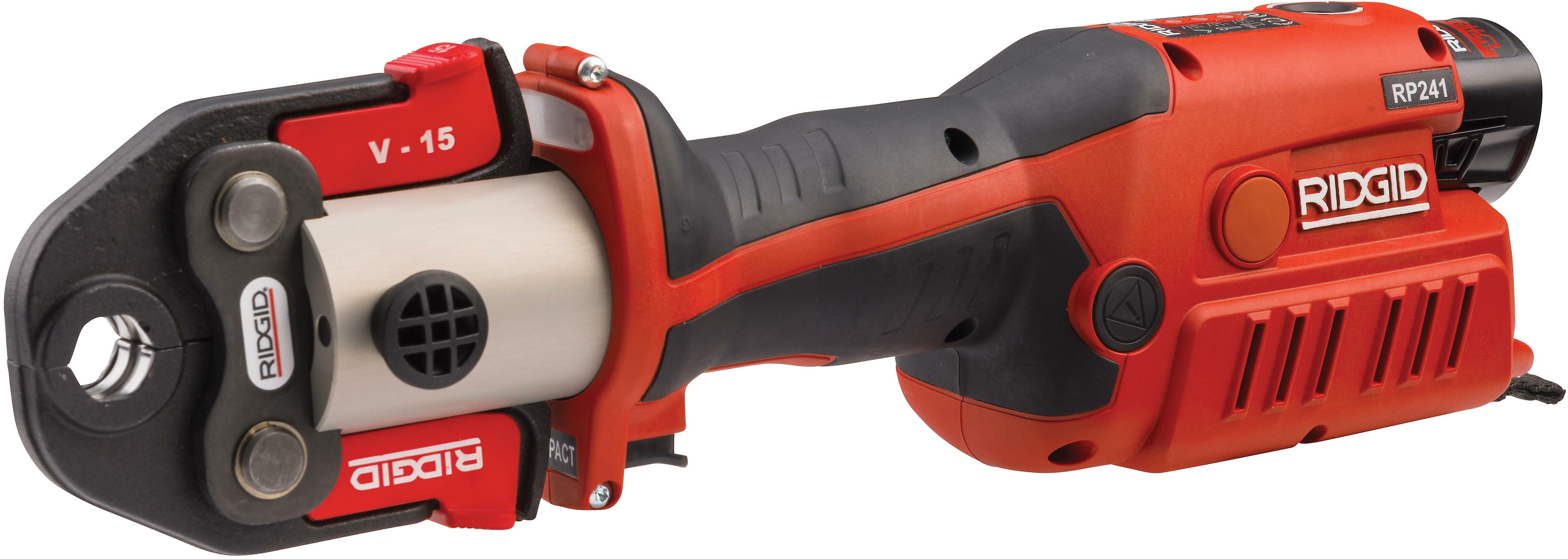 RIDGID RP 241 Kit 12V accu-persgereedschap met V16-22-28 persbekken in ...