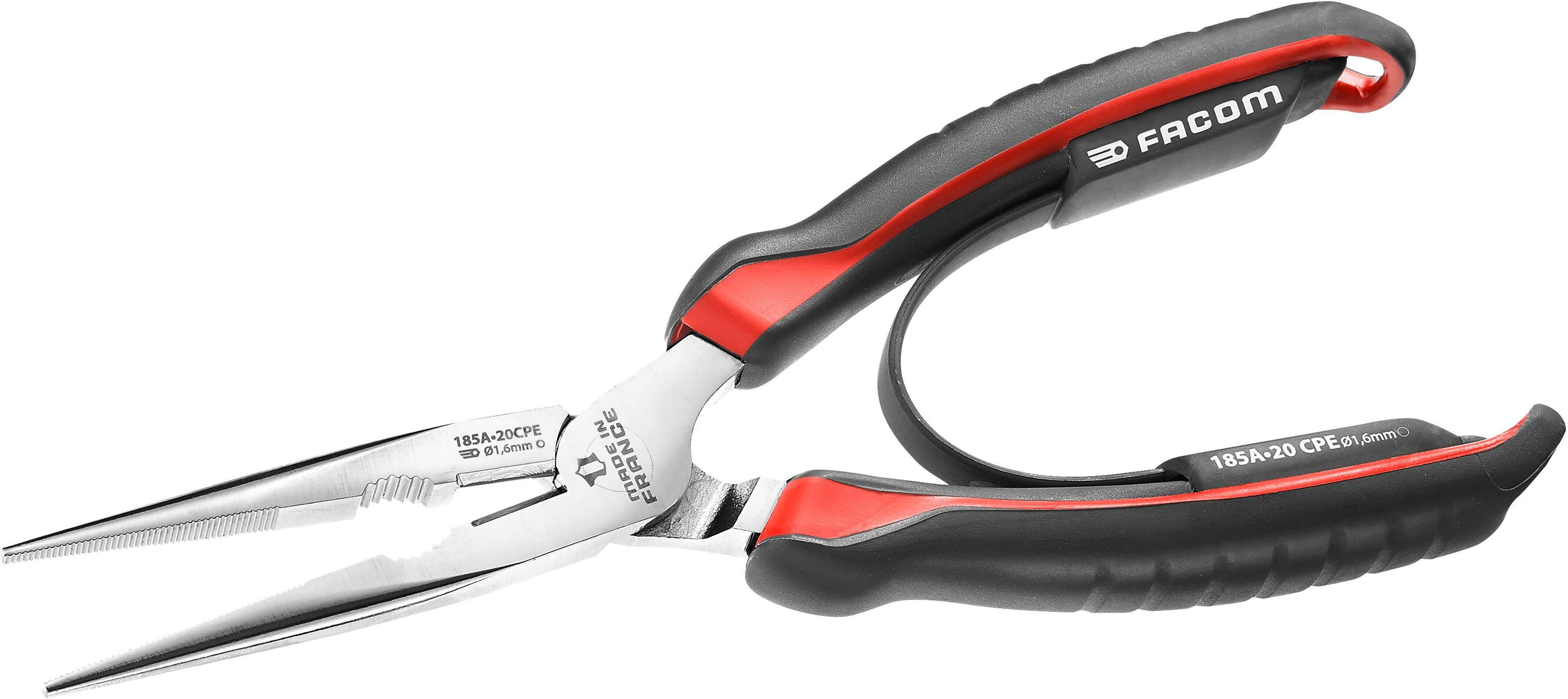 Facom 185A.20CPE long half-round nose pliers 200 mm | Klium.nl