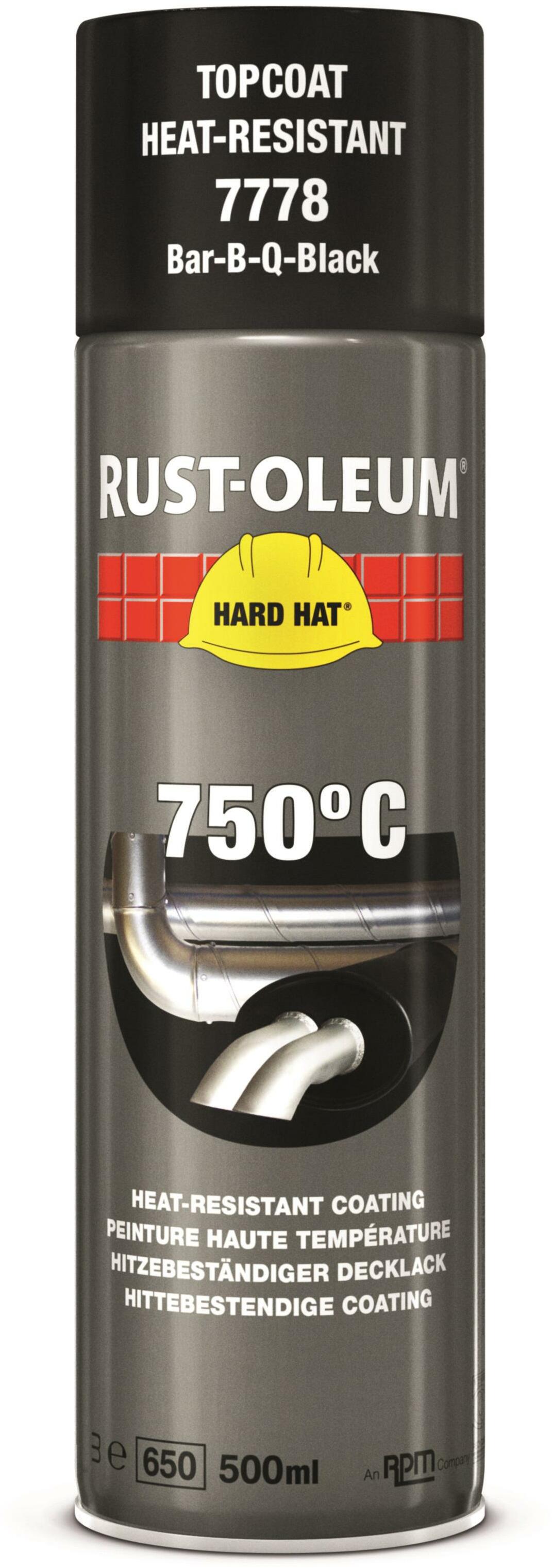 RUST-OLEUM 7778 Hard Hat heat-resistant topcoat aerosol black 750°C ...