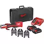 MILWAUKEE M18 BLHPT-202C V-SET FORCE LOGIC Brushless accu-perstool + 3 V-profiel bekken in koffer (2x 2,0Ah accu + lader) - 4933451134