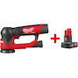 MILWAUKEE M12 FSDR75-202B FUEL excentrische accu-schuurmachine 75 mm in transporttas (2x 2,0Ah accu + lader) - 4933498233