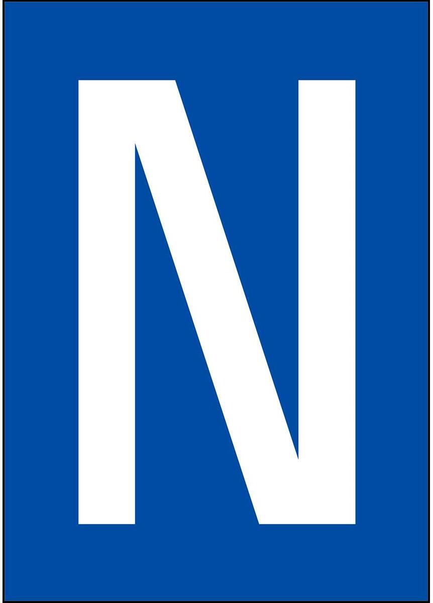 N Label BRADY NL859A4BL-N label with letter N - DIN A4 format for permanent or ...