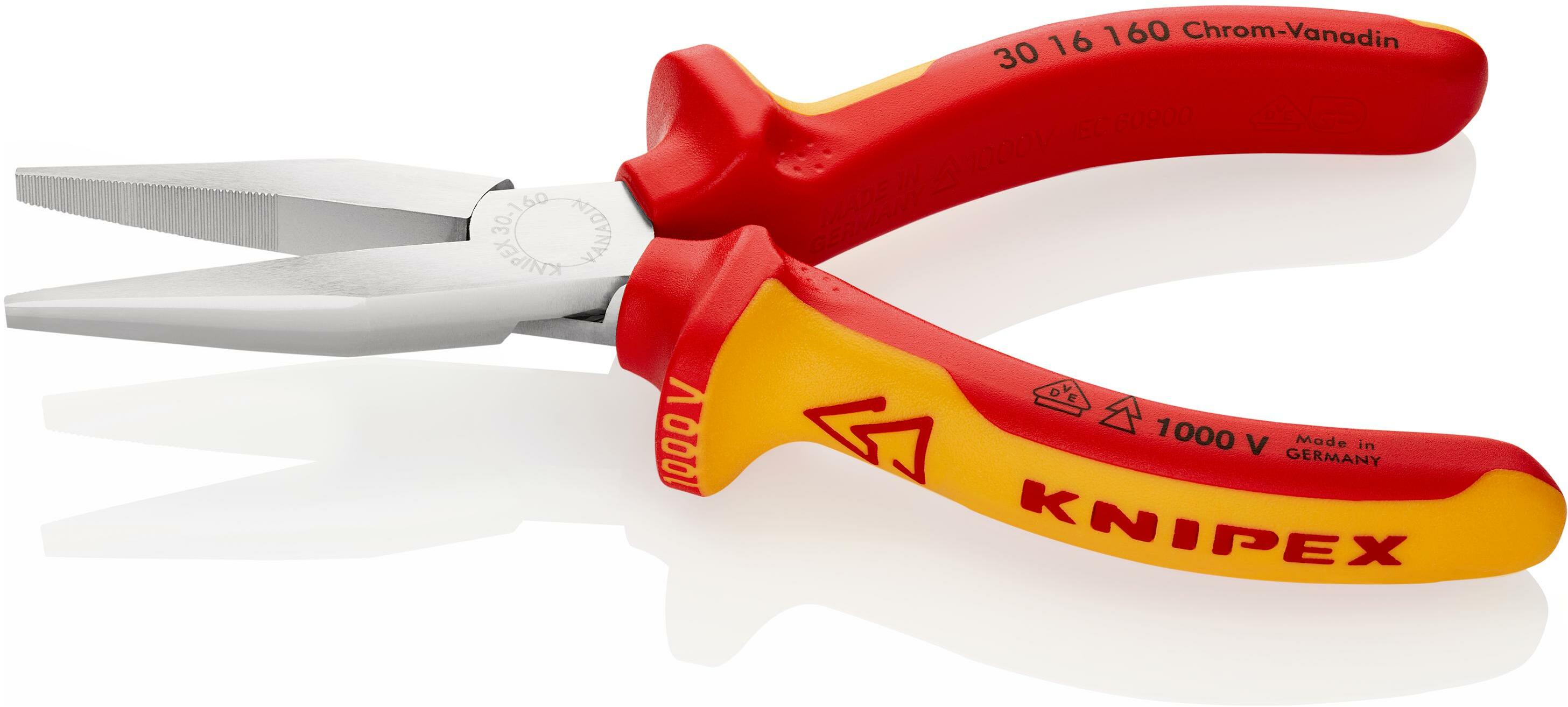 KNIPEX LANGBEKTANG GEISOLEERD MET MEER Componentengrepen Vde Getest Verchroomd Platte Bekken 160 Mm 30 16 160 KNIPEX LANGBEKTANG GEISOLEERD MET MEER Componentengrepen Vde Getest Verchroomd Platte Bekken 160 Mm 30 16 160
