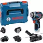 BOSCH GSR 12V-32 FC FlexiClick accu-schroefboormachine met haaks/excentrisch opzetstuk in L-BOXX 102 (zonder accu en lader) - 06019N7102