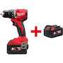 MILWAUKEE M18 BLDDRC-502C perceuse sans fil compacte sans balais dans une mallette de transport (2x batterie 5.0Ah + chargeur) - 4933492835