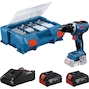 BOSCH GSR 18V-65 accu-schroefboormachine met accessoireset 82-delig in L-Case Pick & Click (2x 4,0Ah accu + lader) - 06019N3207