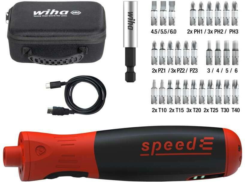 Wiha 45791 E-schroevendraaier speedE PocketDrive met bitbox en etui