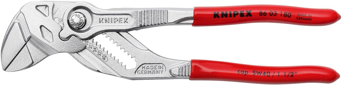 KNIPEX 86 03 180 sleuteltang tang en schroefsleutel in één gereedschap