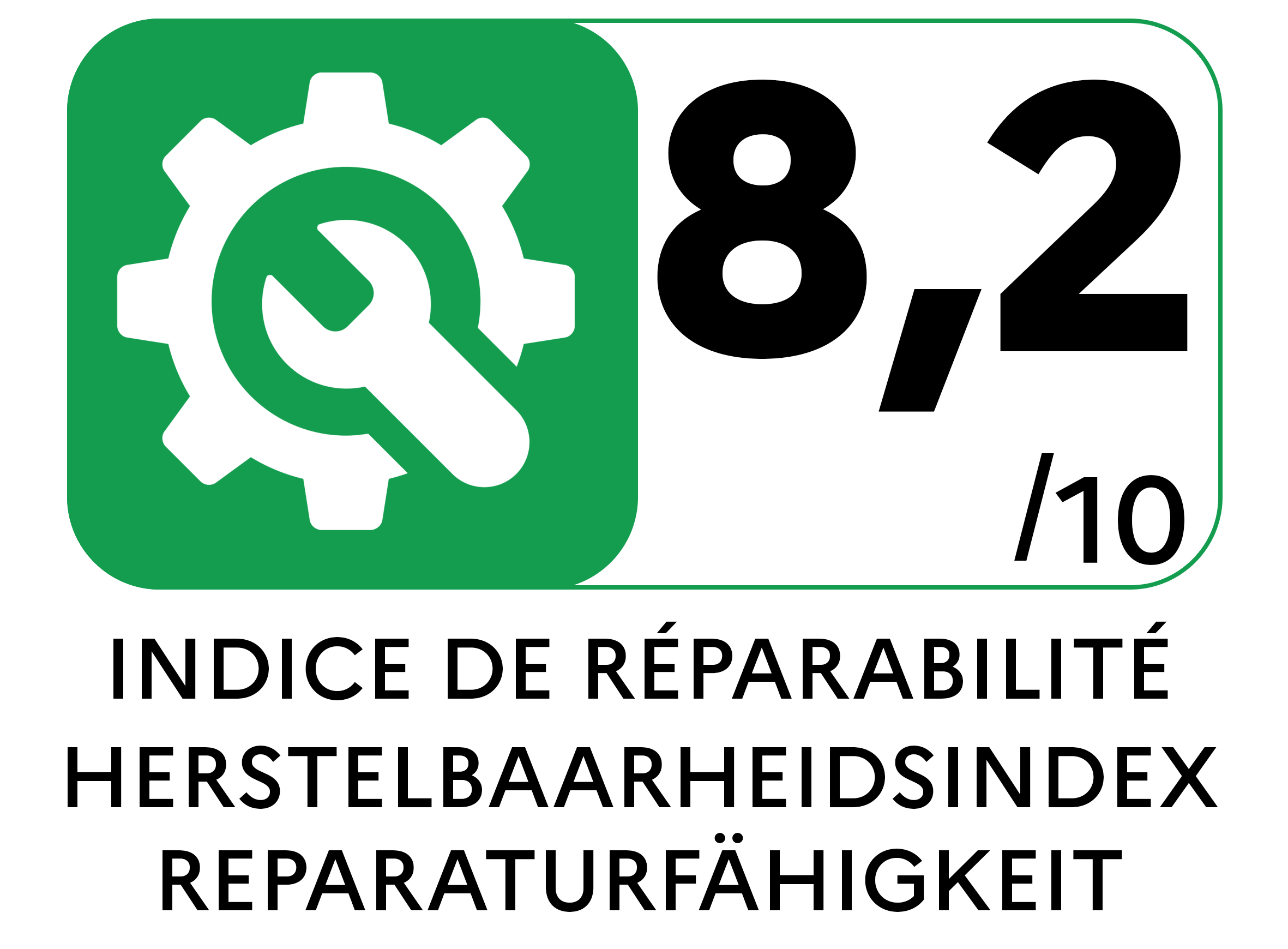 De herstelbaarheidsindex toont hoe makkelijk je een product kan herstellen. Hoe hoger de score (0 10