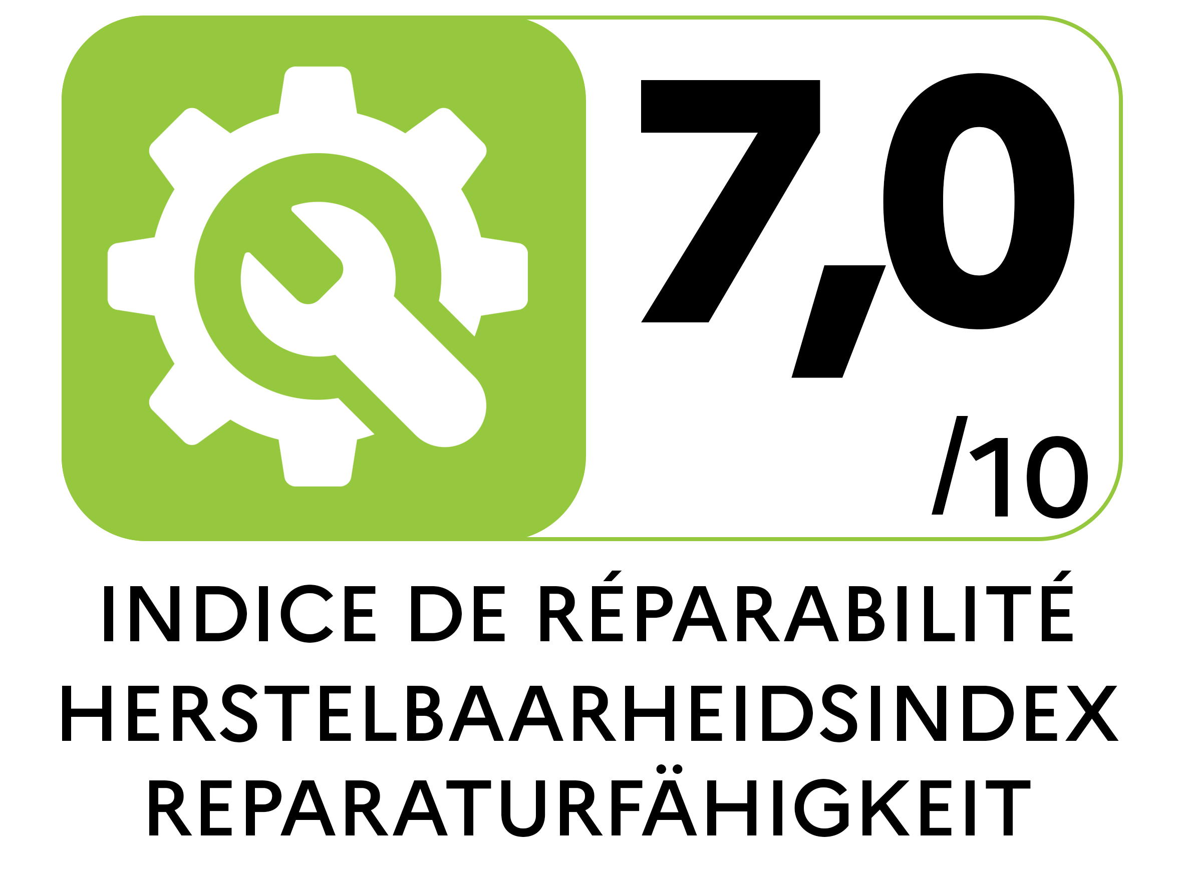 The repairability index shows how easy it is to repair a product. The higher the score (0 10), the e