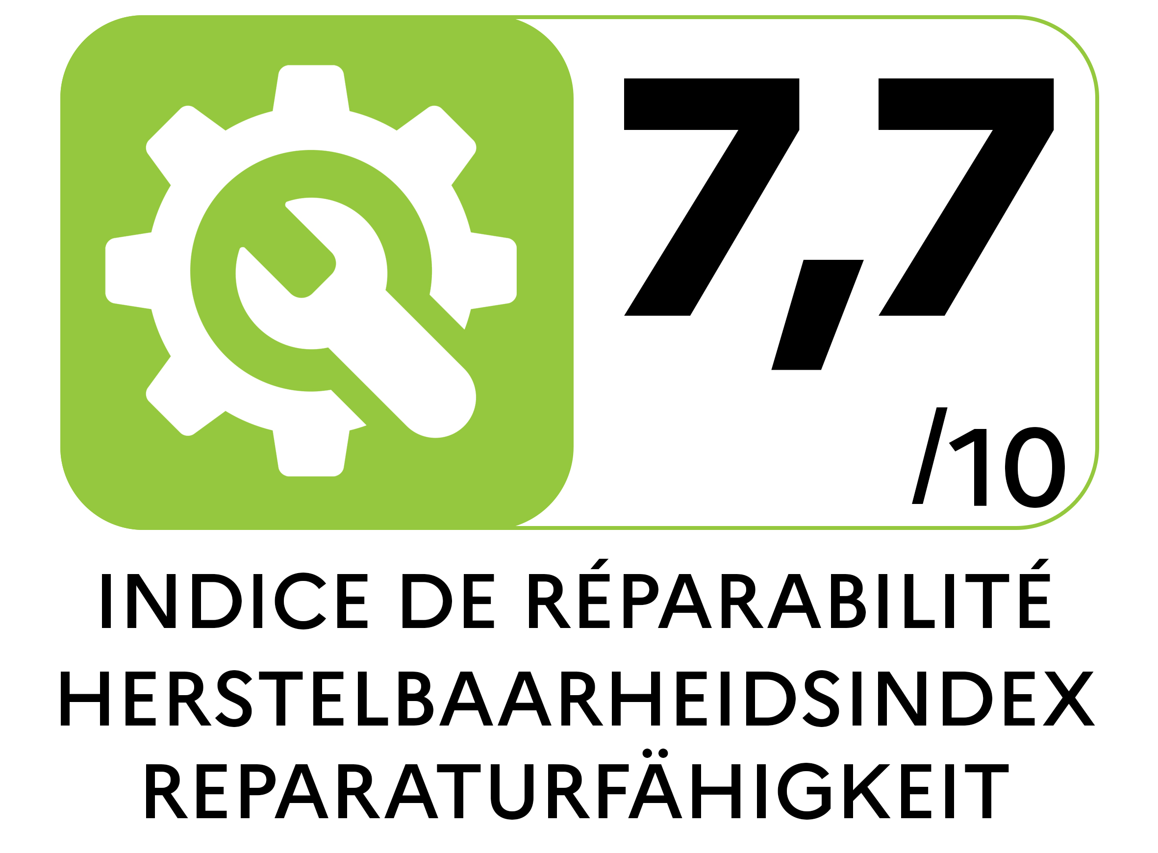 The repairability index shows how easy it is to repair a product. The higher the score (0 10), the e