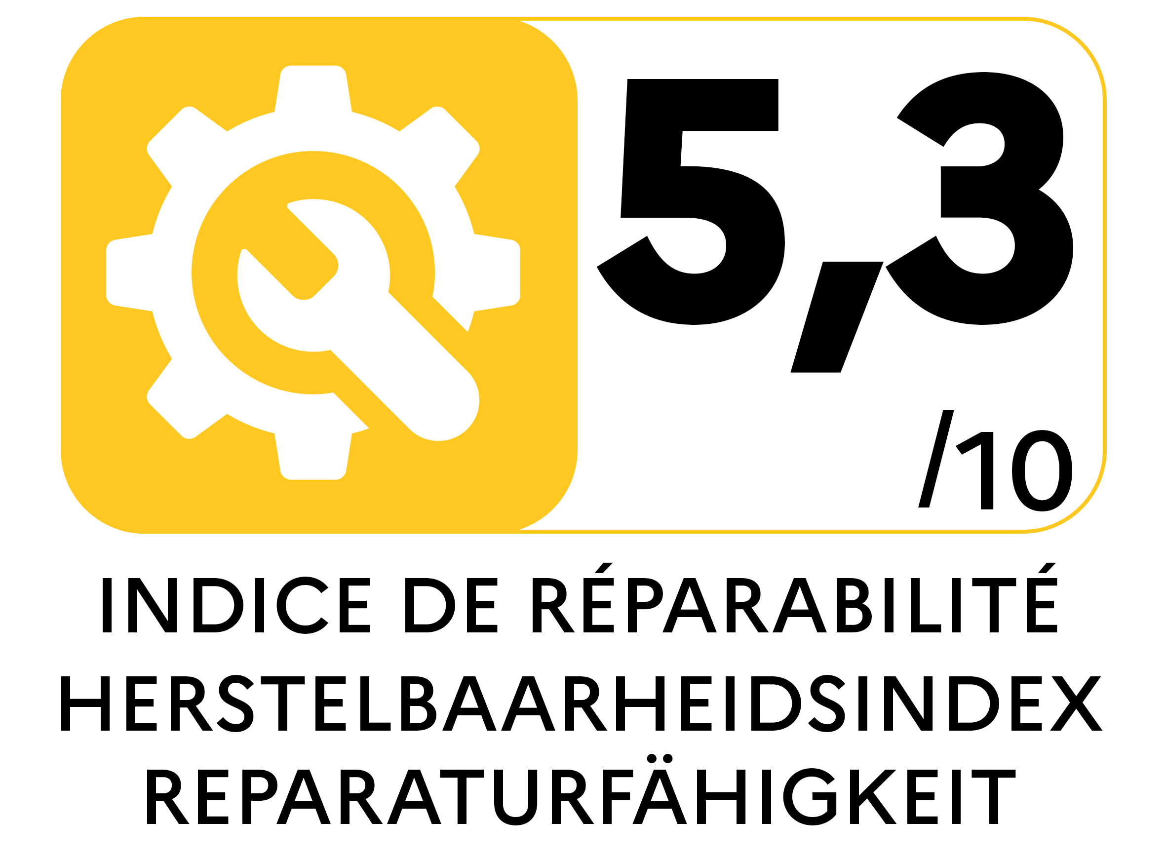 De herstelbaarheidsindex toont hoe makkelijk je een product kan herstellen. Hoe hoger de score (0 10